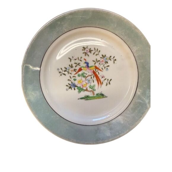 Vintage Noritake Morimura Lusterware Bird Of Paradise Saucer Plates 5 Piece Set - Picture 5 of 10